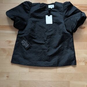 Pomander Place Elegant Black Textured Blouse